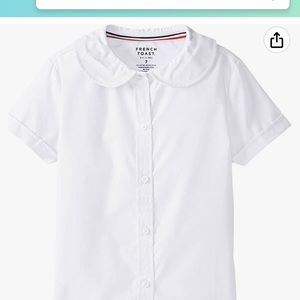 French Toast Girls' Short Sleeve Peter Pan Collar blouse
